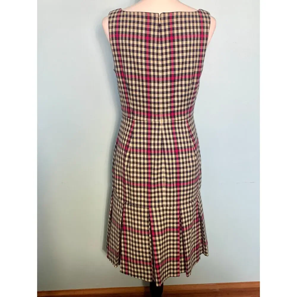 NWT J.Crew Scoopneck Fit Flare Dress in Herringbone Twill Size 4